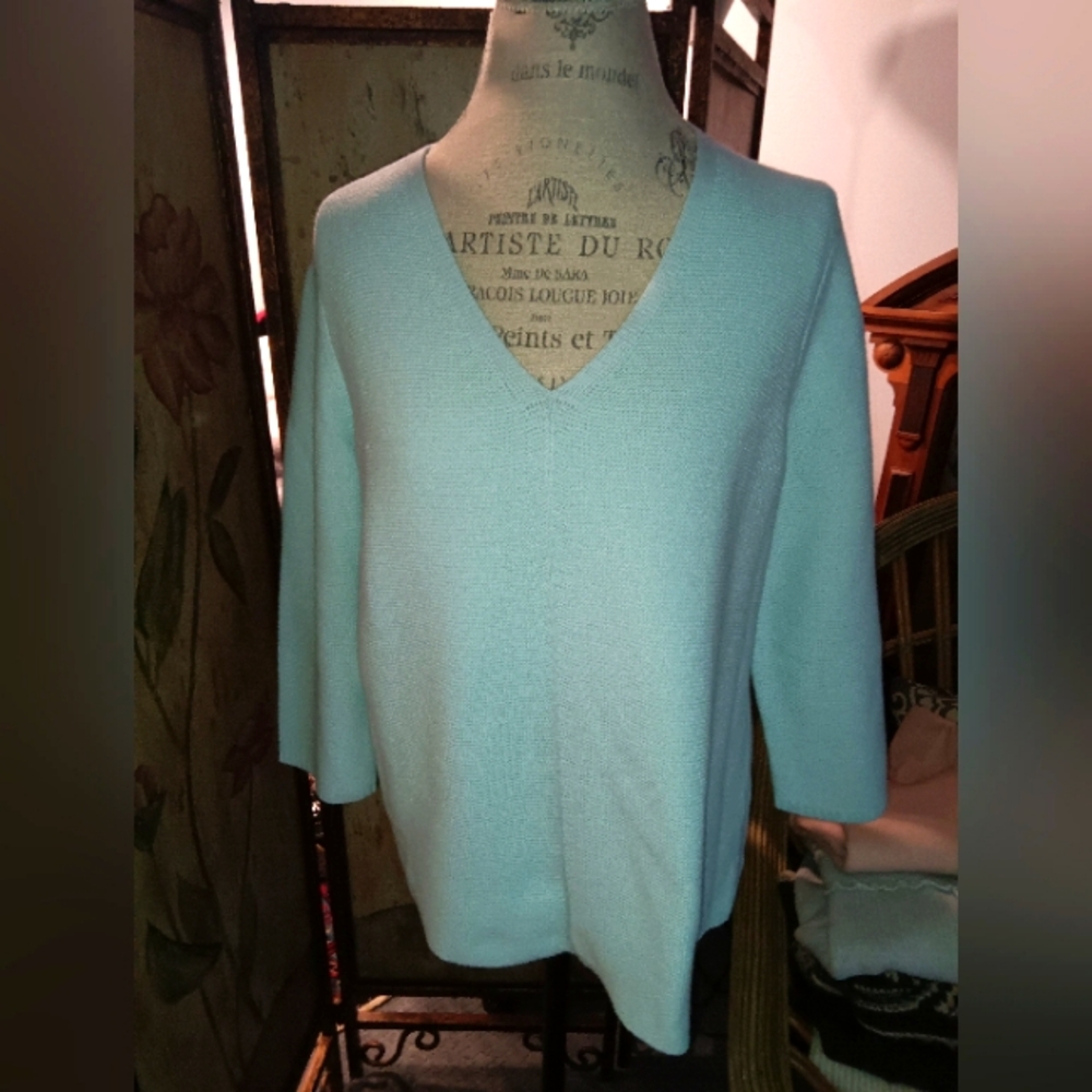 J.Jill light teal blue sweater